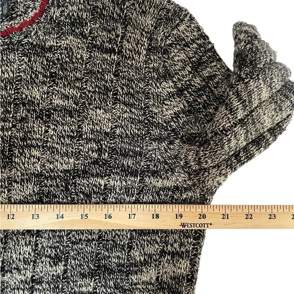 Polo Ralph Lauren Knit Sweater Men’s M Black & White Tweed Unisex Old Money